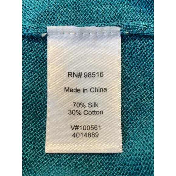 Coldwater Creek Plus Top 1X Blouse Tank Teal Sleeveless Silk Knit Women NWT New - Picture 7 of 8
